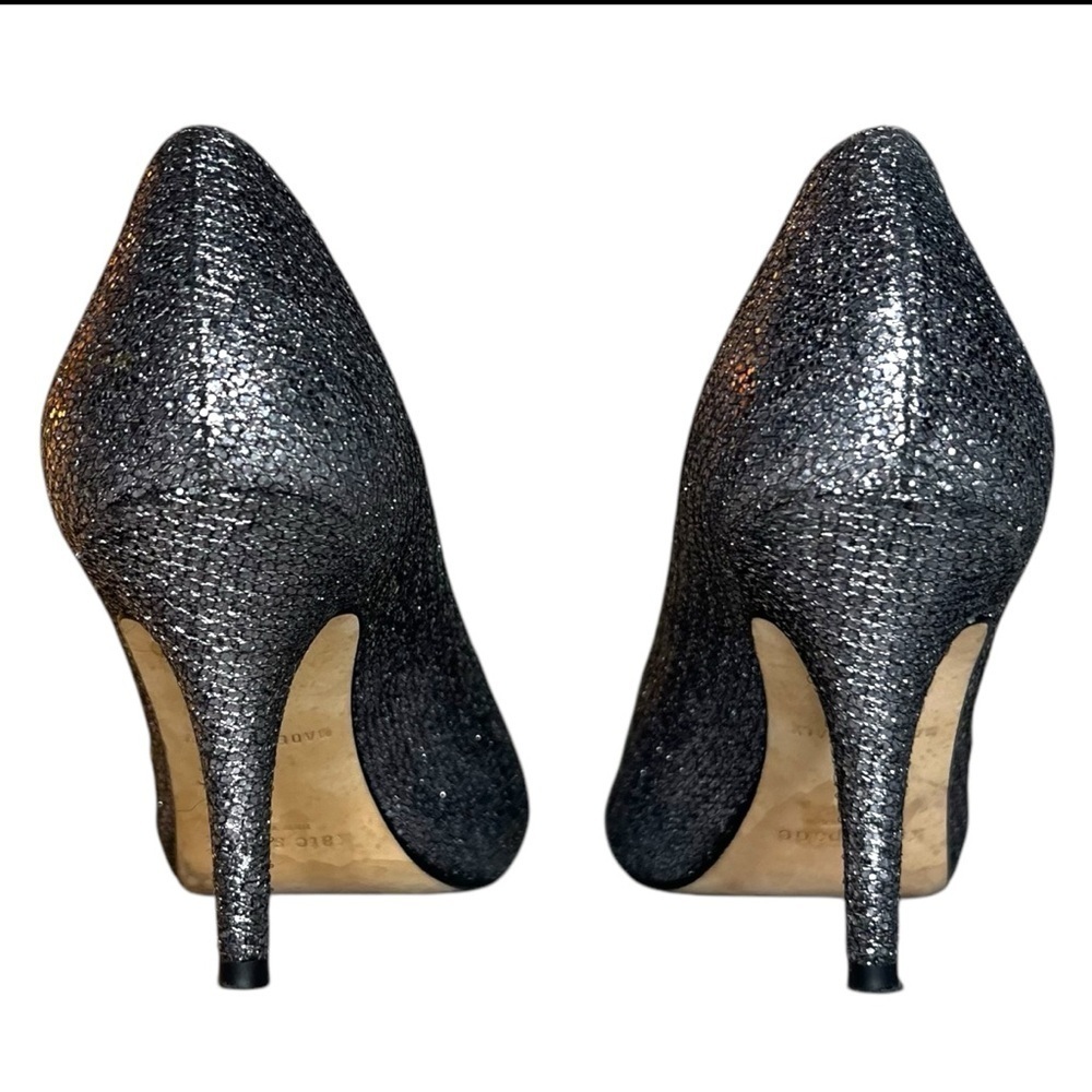 Kate Spade Women's 7 Silver Glittery Billie Sparkle
Peep Toe High Heels Pumps - Picture 6 of 9